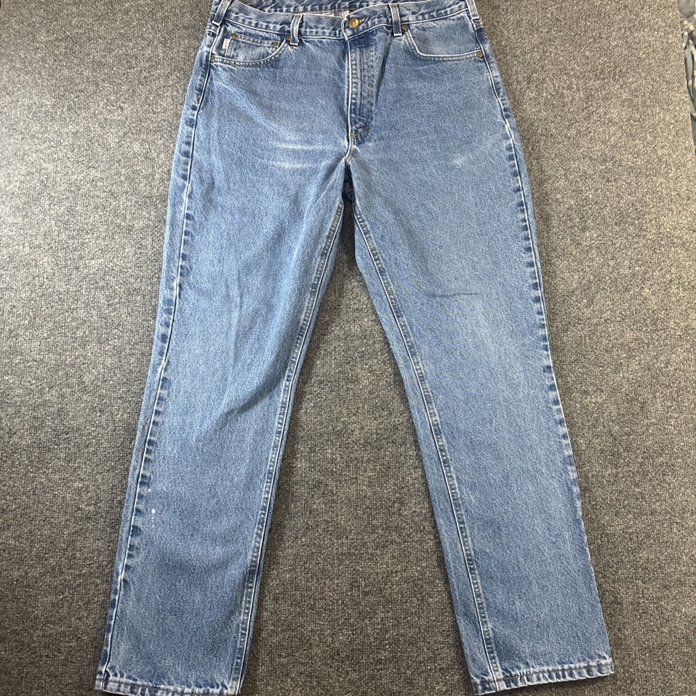Carhartt Jeans Mens 38x34 Blue Relaxed Tapered Denim Traditional Fit B18-DST